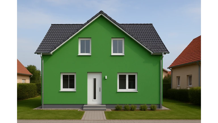 Zelený odtieň weber color.line na fasáde Zelený odtieň weber color.line na fasáde