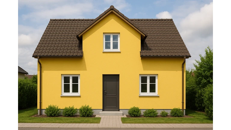 Žltý odtieň weber color.line na fasáde Žltý odtieň weber color.line na fasáde